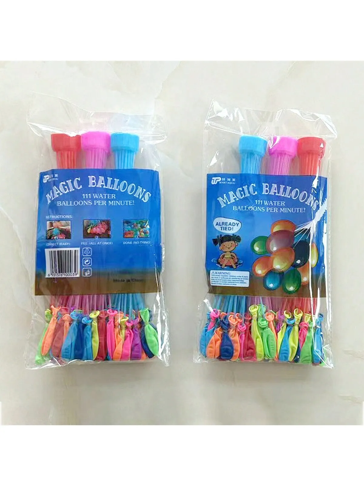 111pcs Water Balloons, Quick Fill Balloon Summer Outdoor Water Game Toys For Parent-Child, Water Fight (Aluminum Pack)