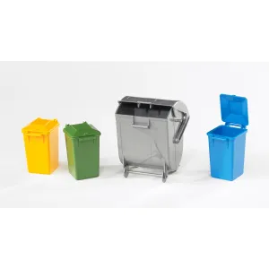 Bruder Trash Bin and Garbage Can Set (3 small, 1 big)