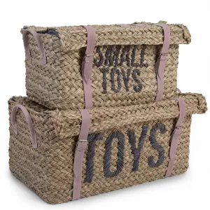 Childhome Set of Two Rattan Storage Baskets    Straps