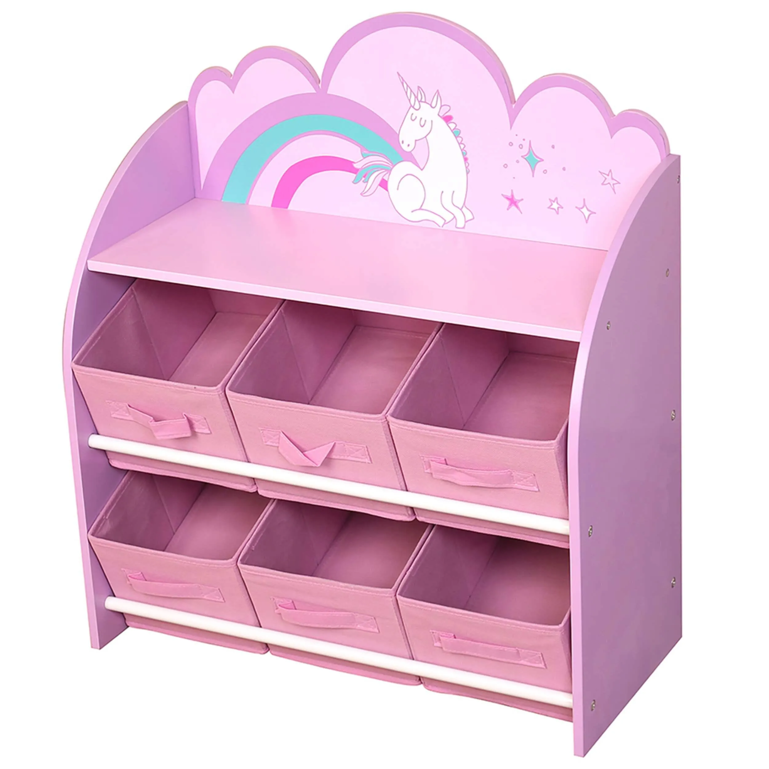 Danawares Unicorn Toy Organizer/Bookshelf with 6-Bins