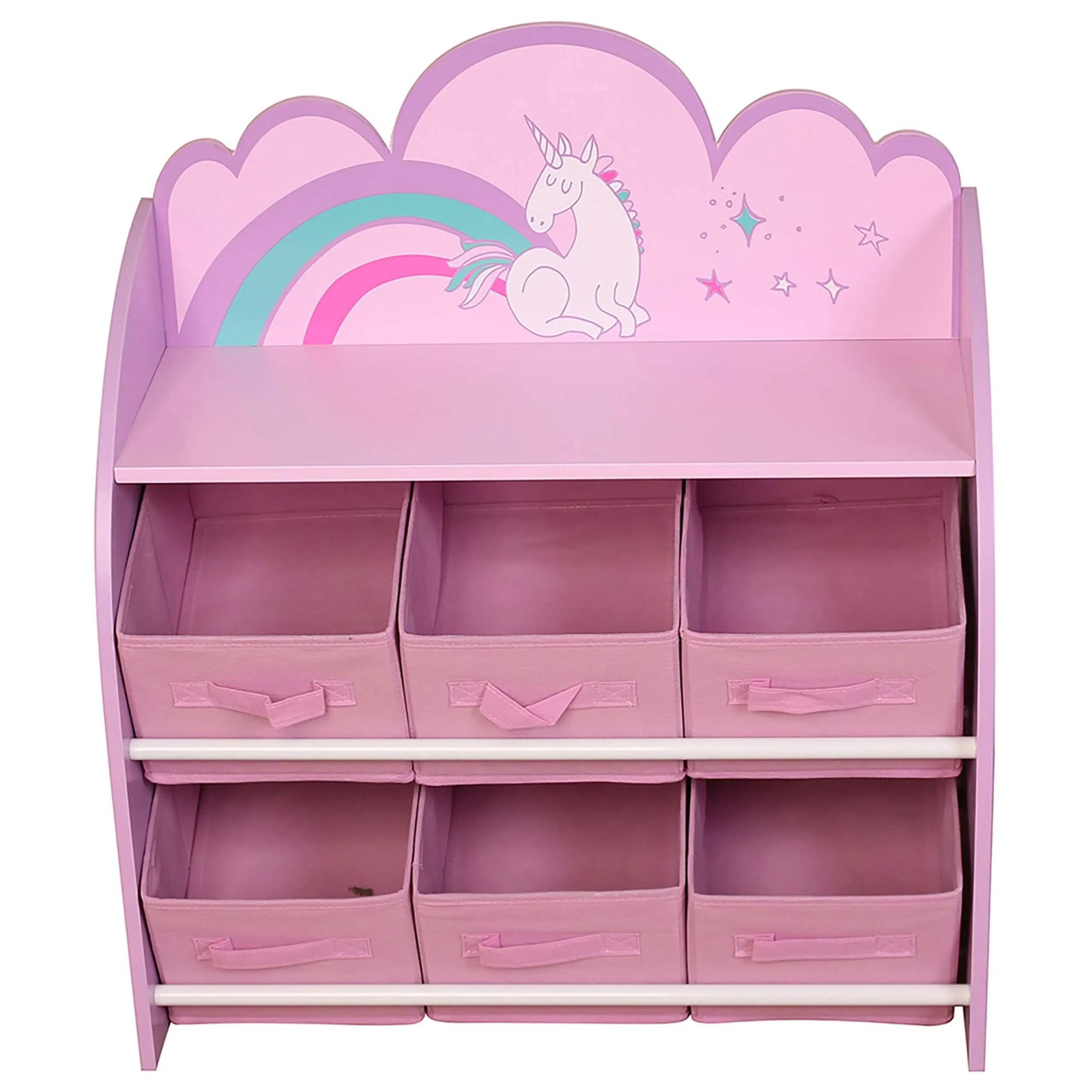 Danawares Unicorn Toy Organizer/Bookshelf with 6-Bins