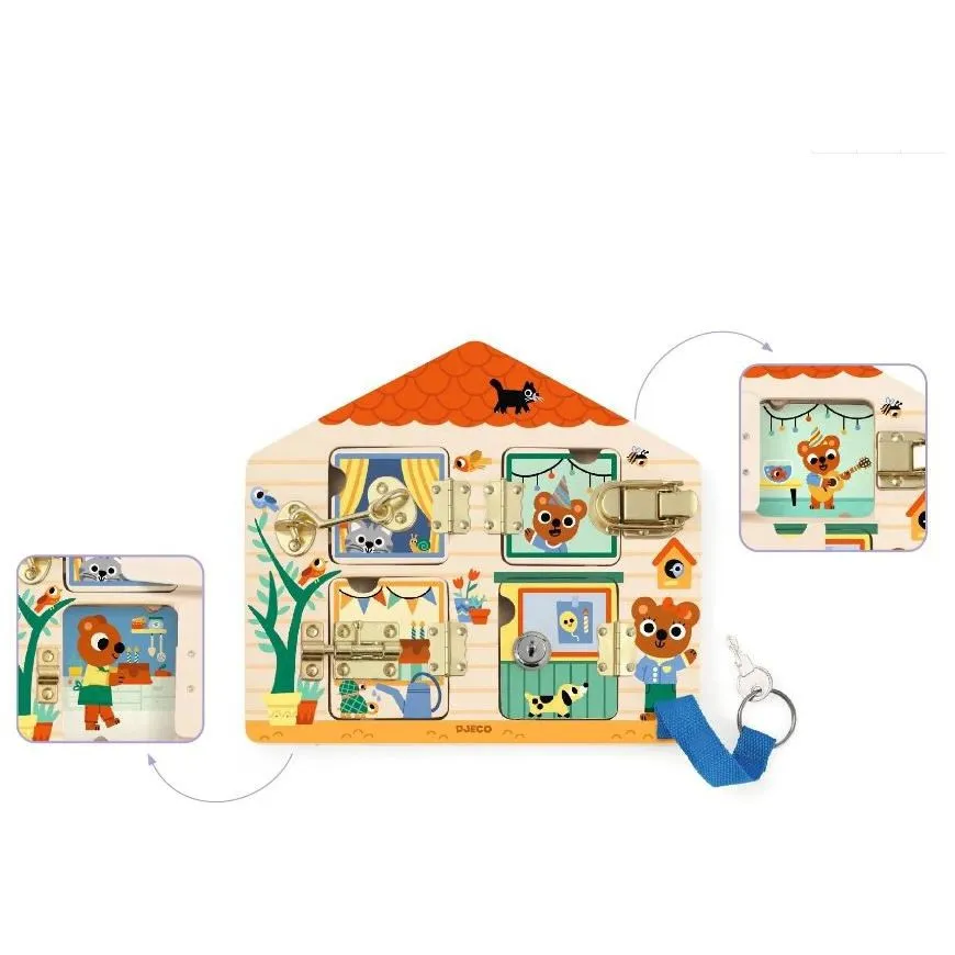 Djeco Cabanalock Wooden Skill Board