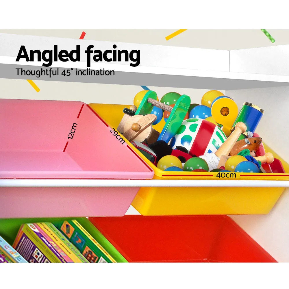 Durable Kids Toy Storage Shelf Rack with 8 Bins - Keezi