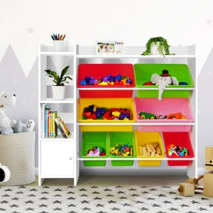 Durable Kids Toy Storage Shelf Rack with 8 Bins - Keezi