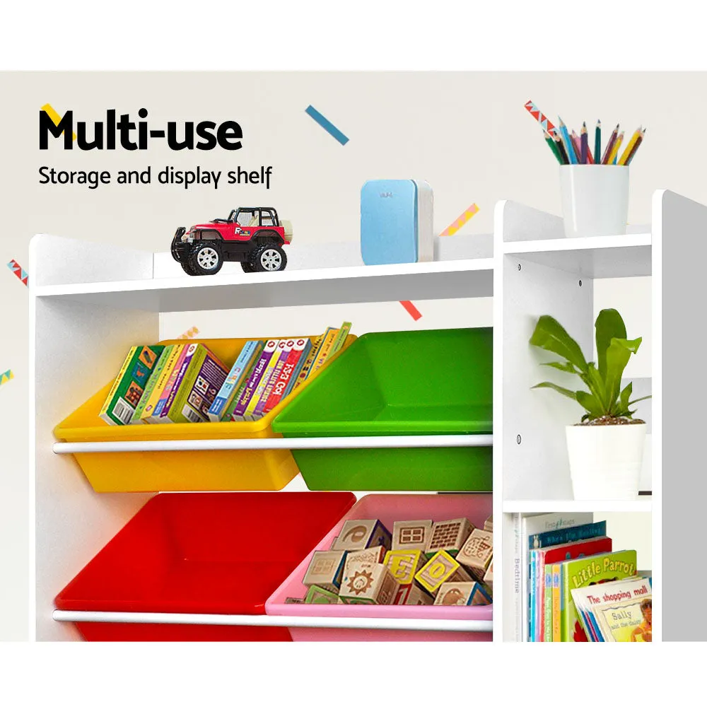 Durable Kids Toy Storage Shelf Rack with 8 Bins - Keezi