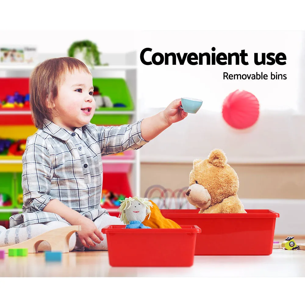 Durable Kids Toy Storage Shelf Rack with 8 Bins - Keezi