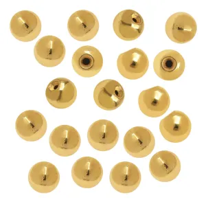 End Cap Beads for Memory Wire, Round Glue In 5mm Diameter, Gold Plated (20 Pieces)