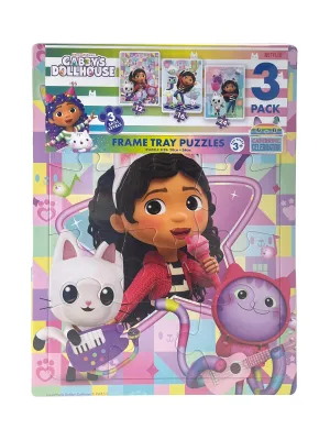 Gabbys Dollhouse 3 Pack Frame Tray Puzzle