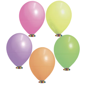 Globos Payaso 2in Balloon Neon Assorted 100ct, Water Balloons