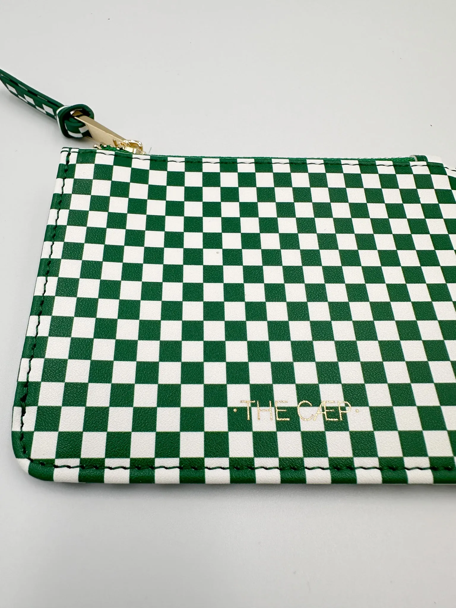 Green Checkered Snap Wallet - FINAL SALE