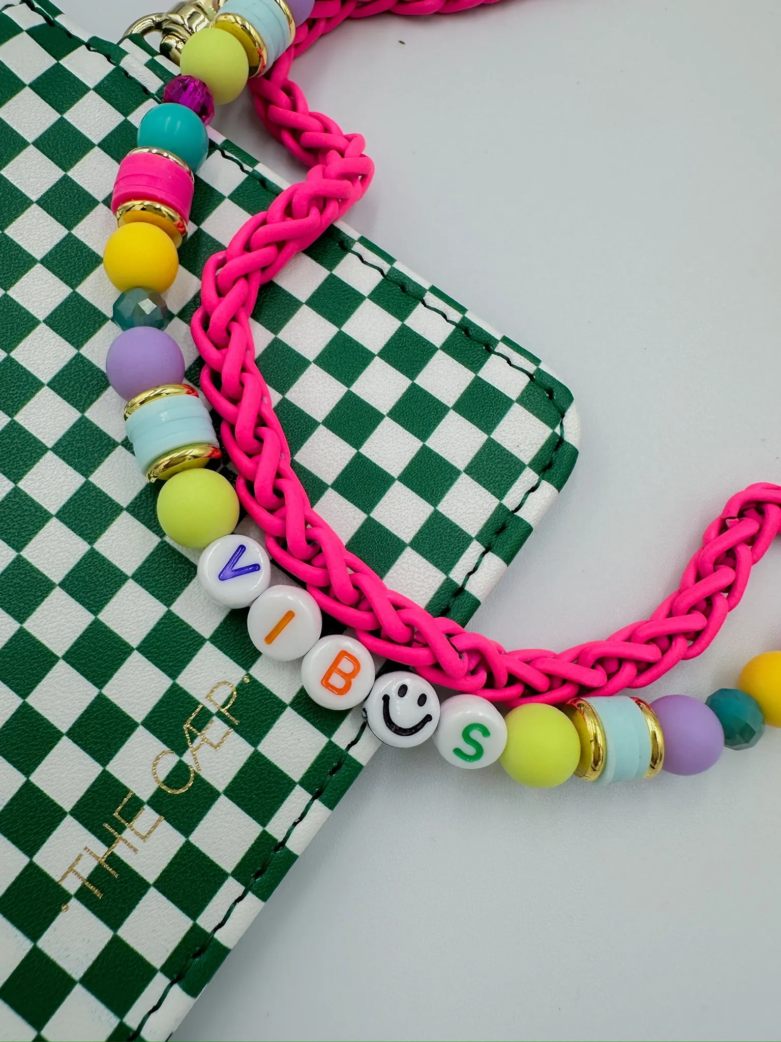 Green Checkered Snap Wallet - FINAL SALE