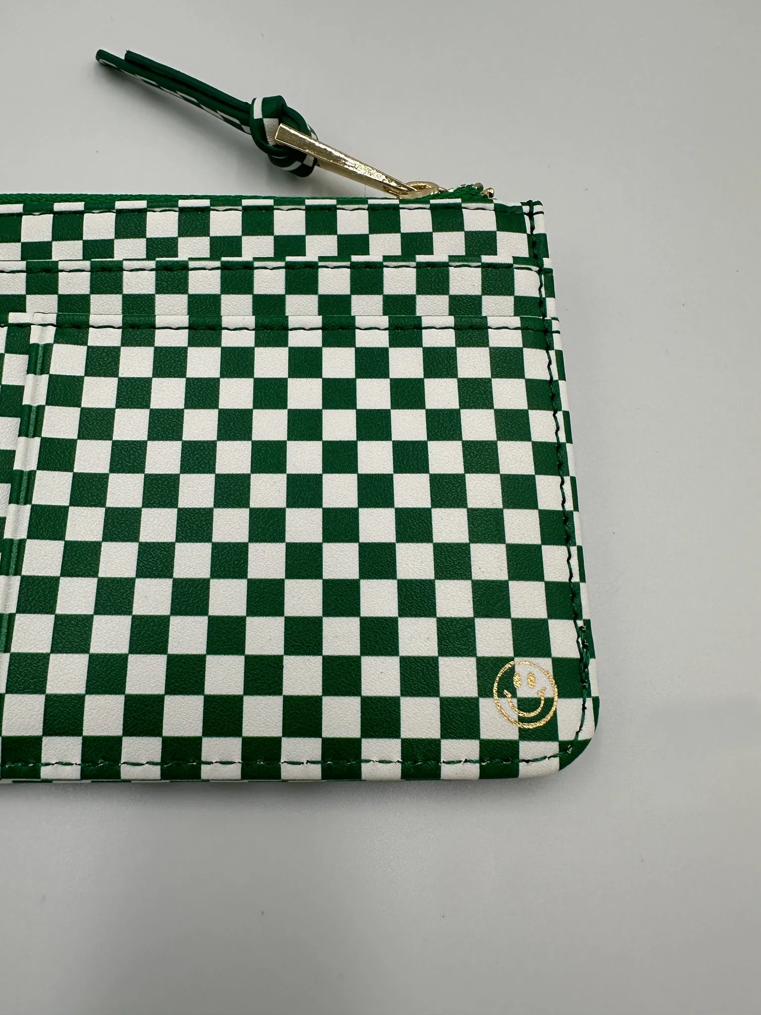 Green Checkered Snap Wallet - FINAL SALE