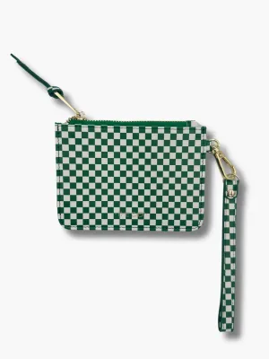 Green Checkered Snap Wallet - FINAL SALE