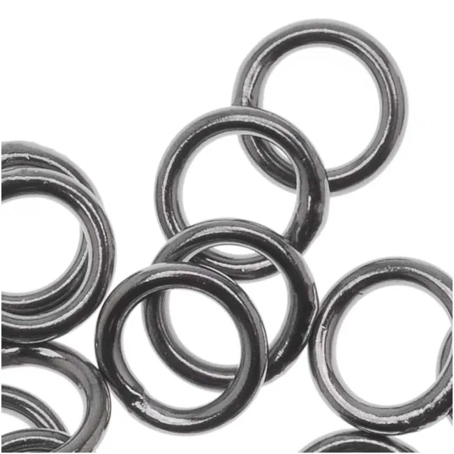 Gun Metal Plated Closed Jump Rings 6mm 18 Gauge (20 pcs)