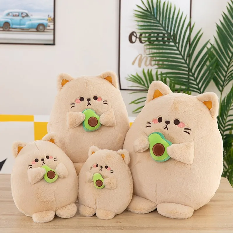 Kawaii Avocado Cat Plush Toy