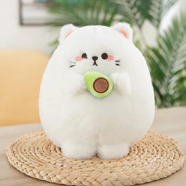 Kawaii Avocado Cat Plush Toy
