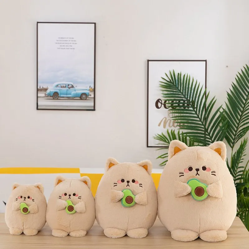 Kawaii Avocado Cat Plush Toy