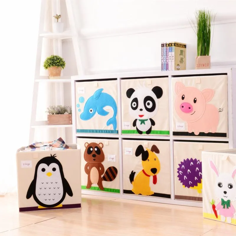 Kid's Animal Storage Cubes Large with Lids Heavyweight Foldable *