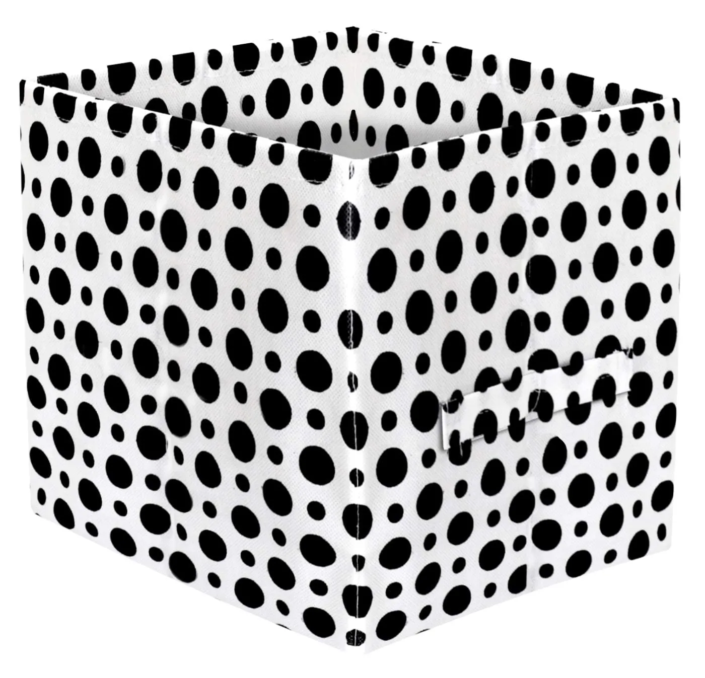 Kuber Industries Dot Printed Multipurposes Storage Box/Organizer With Handles- Pack of 4 (Black & White) -HS43KUBMART26227