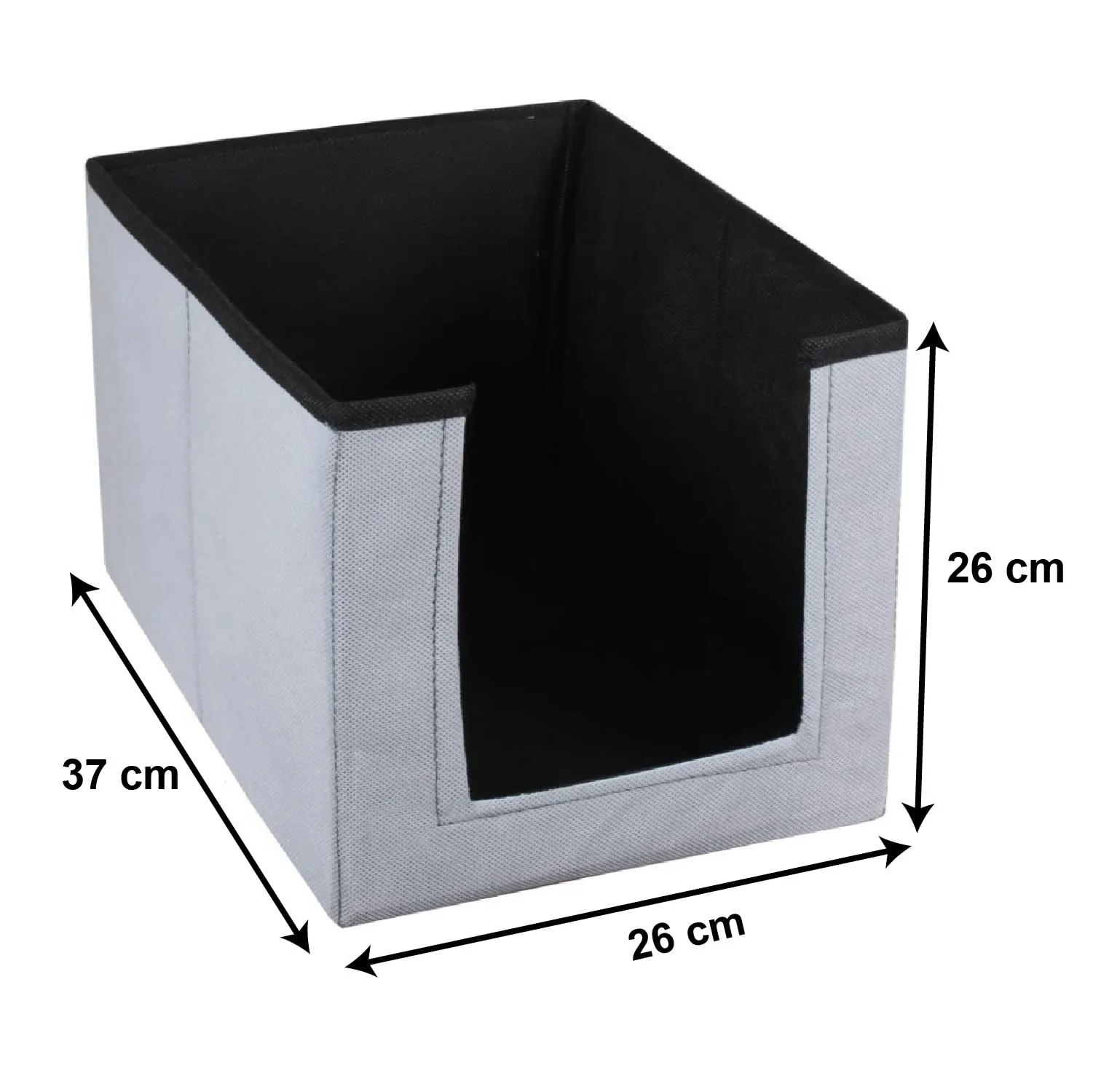 Kuber Industries Multiuses Non-Woven Closet Organizer With Handles (Black & Grey) -HS43KUBMART26537