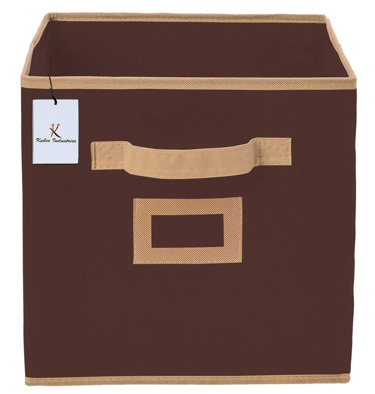 Kuber Industries Non Woven Small Foldable Storage Organiser Cubes/Boxes (Coffee) - CTKTC35135