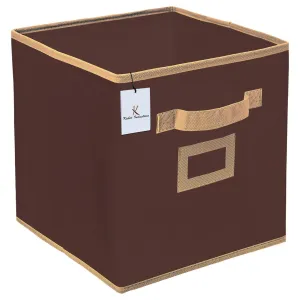 Kuber Industries Non Woven Small Foldable Storage Organiser Cubes/Boxes (Coffee) - CTKTC35135
