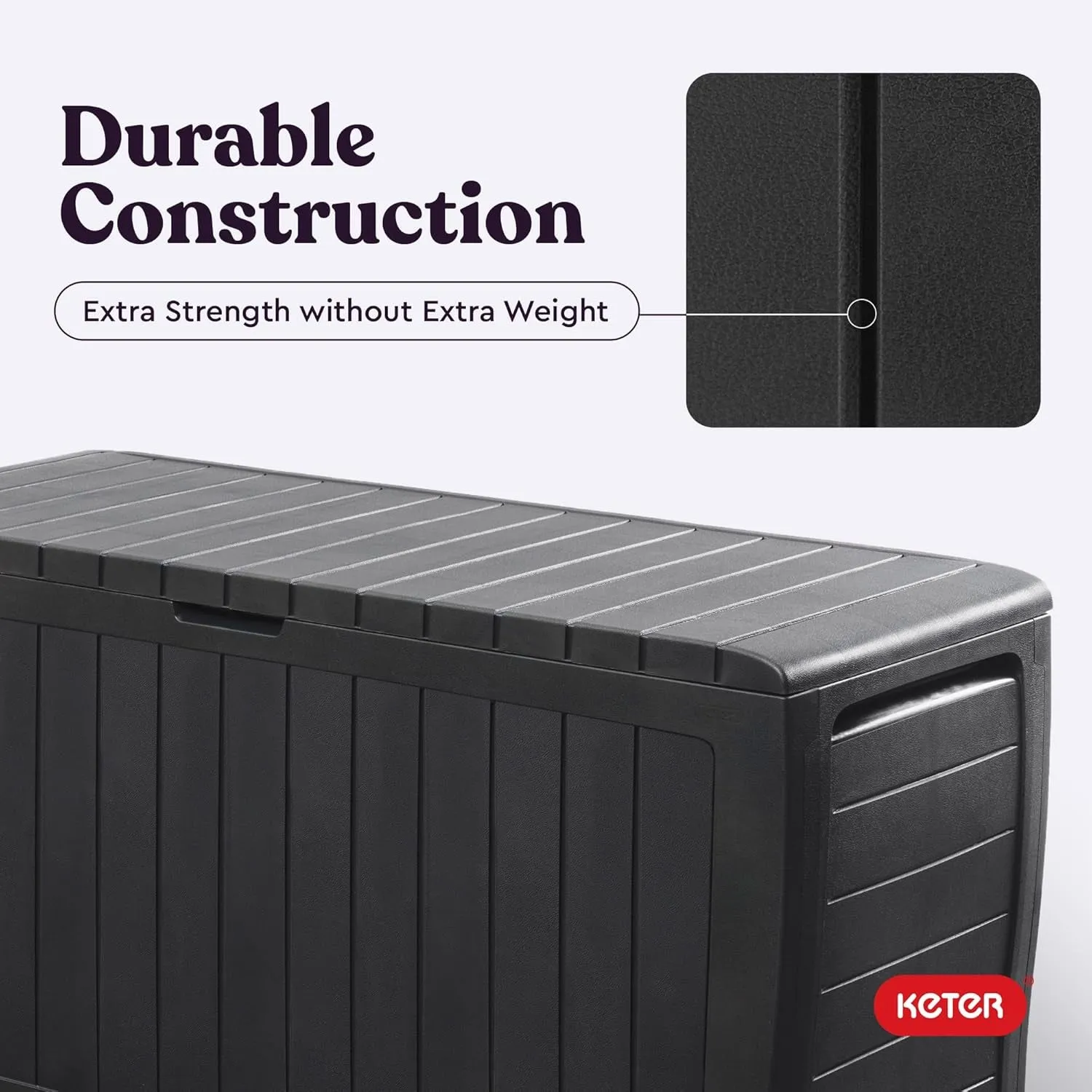 Marvel plus 71 Gallon Resin Deck Box-Organization and Storage for Patio Furniture Outdoor Cushions, Throw Pillows, Garden Tools and Pool Toys, Dark Grey