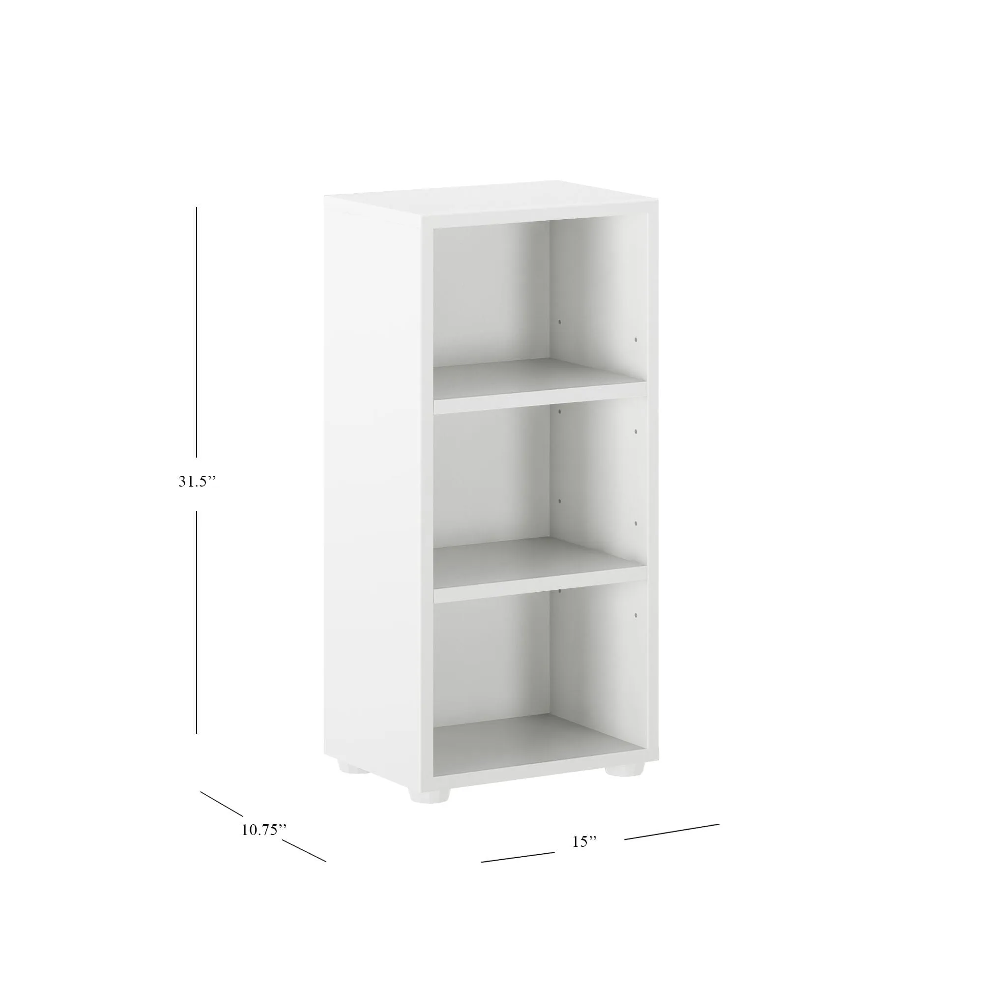 Narrow 3 Shelf Bookcase