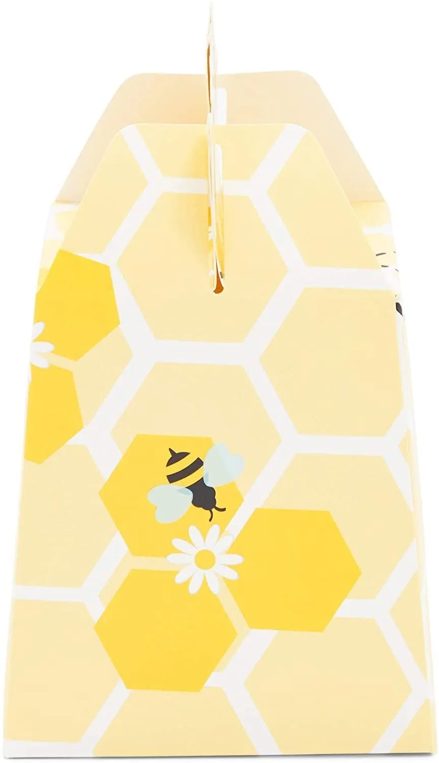 Paper Treat Boxes for Bee Party Favors (3.5 x 3.5 x 5.5 in, 50 Pack)