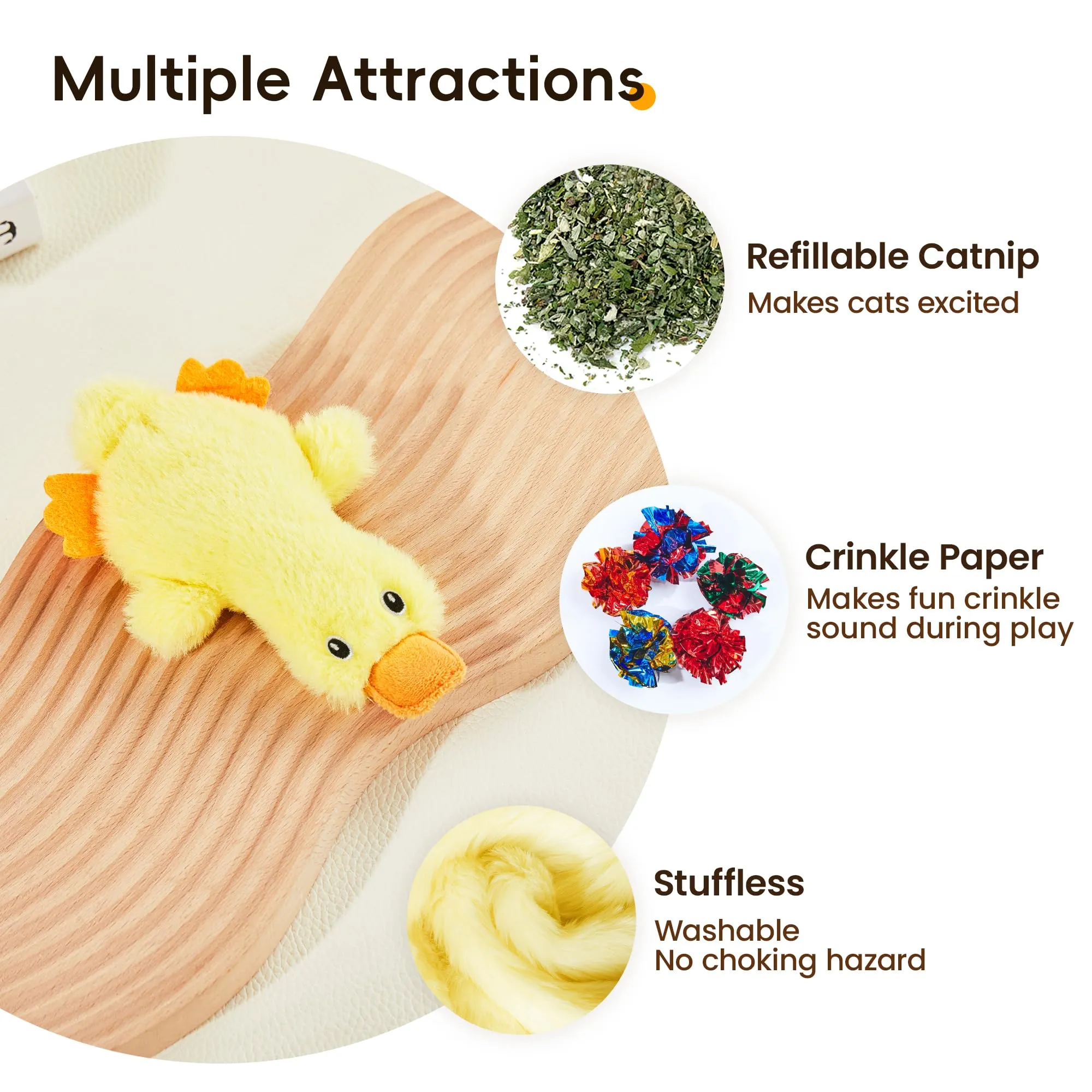 Potaroma Cat Toys Catnip Crinkly Sound 2 Packs