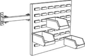Production Basics 8639 Single Arm Parts Bin Panel for Workstations, 17.5"W x 16.5"H, 19" Extension