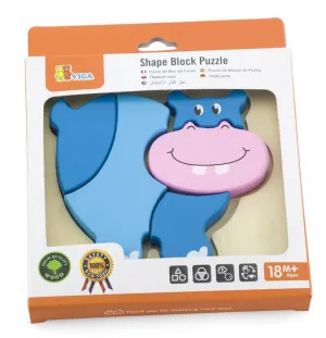 Shape Block Puzzle: Hippo 5pc