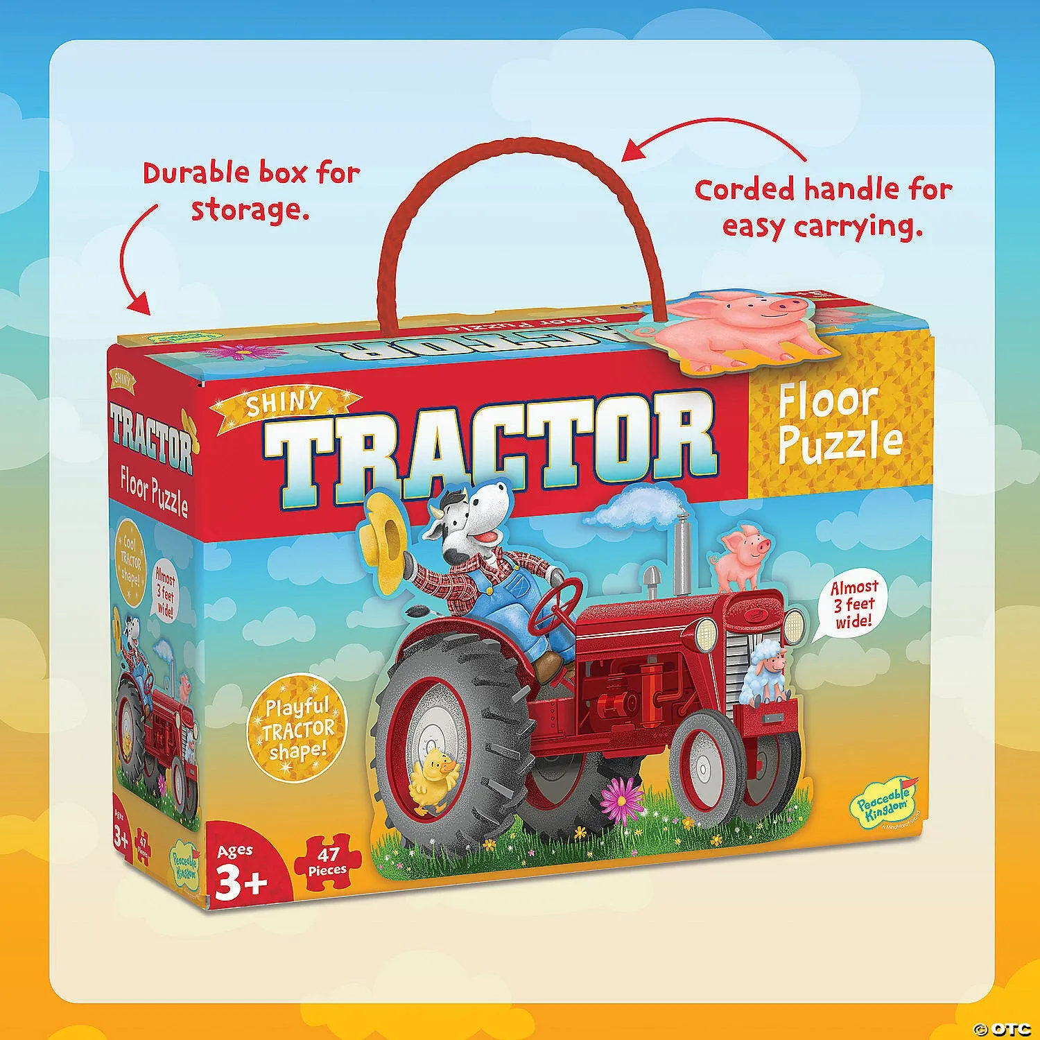 Shiny Tractor Floor Puzzle - 47pc