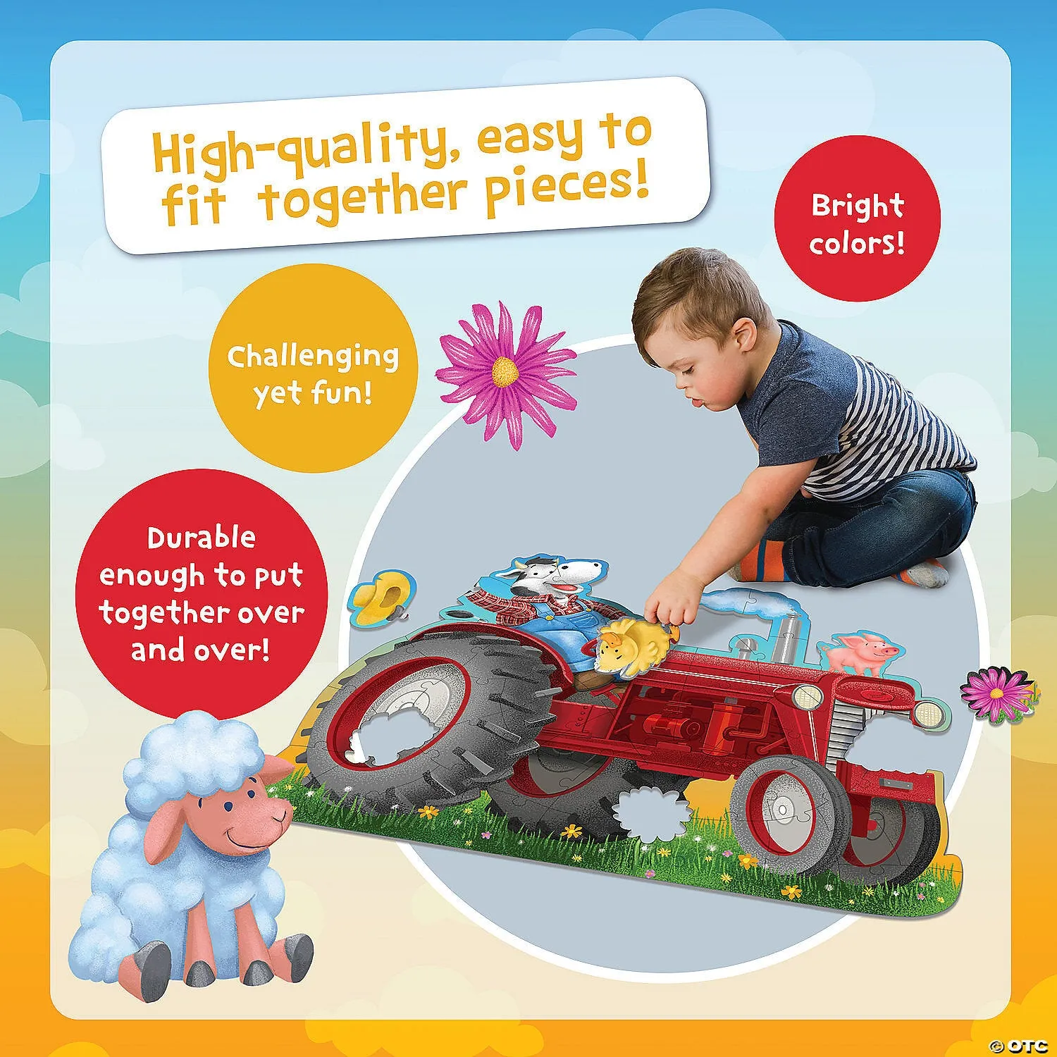 Shiny Tractor Floor Puzzle - 47pc