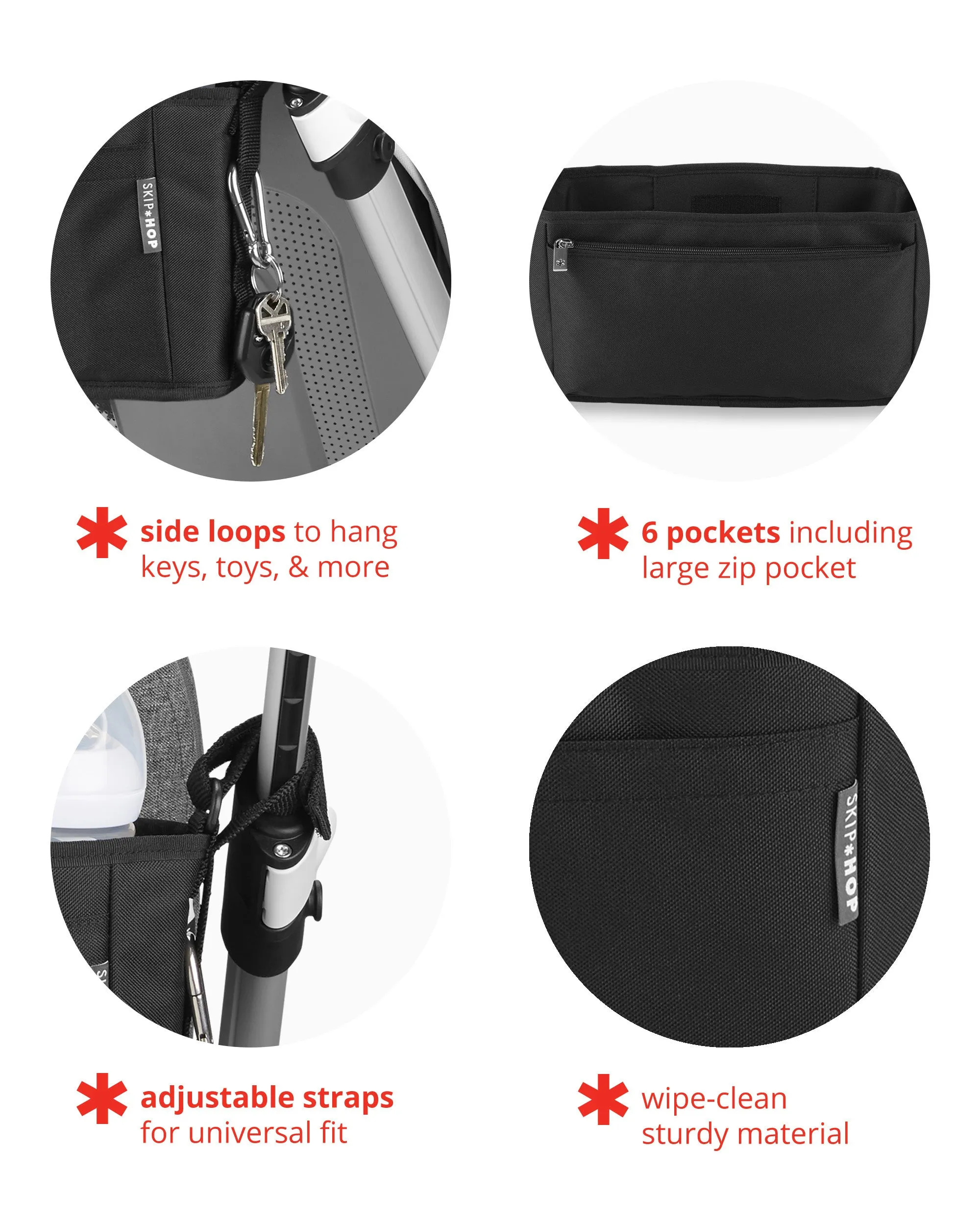 Skip Hop Grab & Go Ultra Stroller Organiser - Black