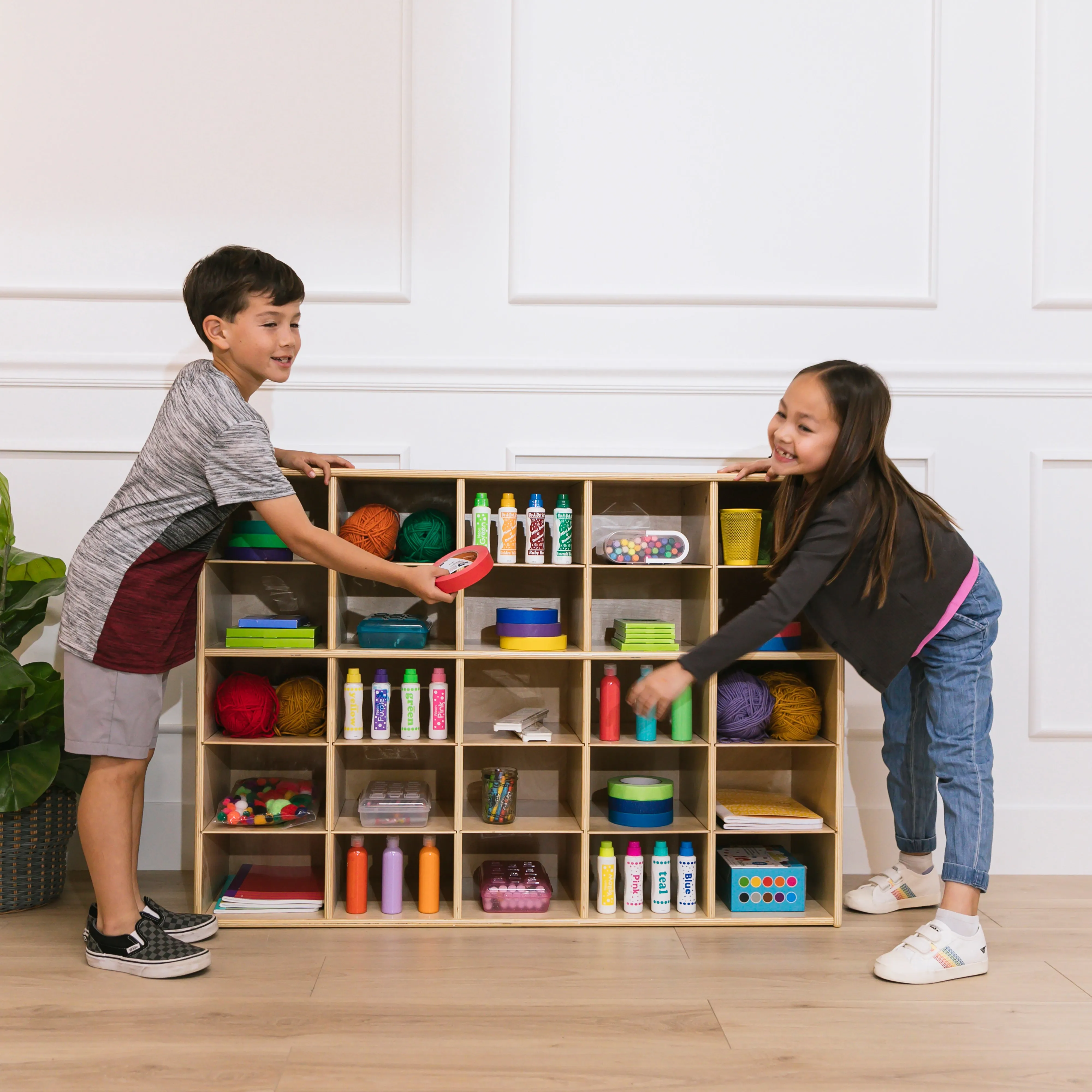 Streamline 25 Cubby Tray Storage Cabinet, 5x5, Classroom Furniture