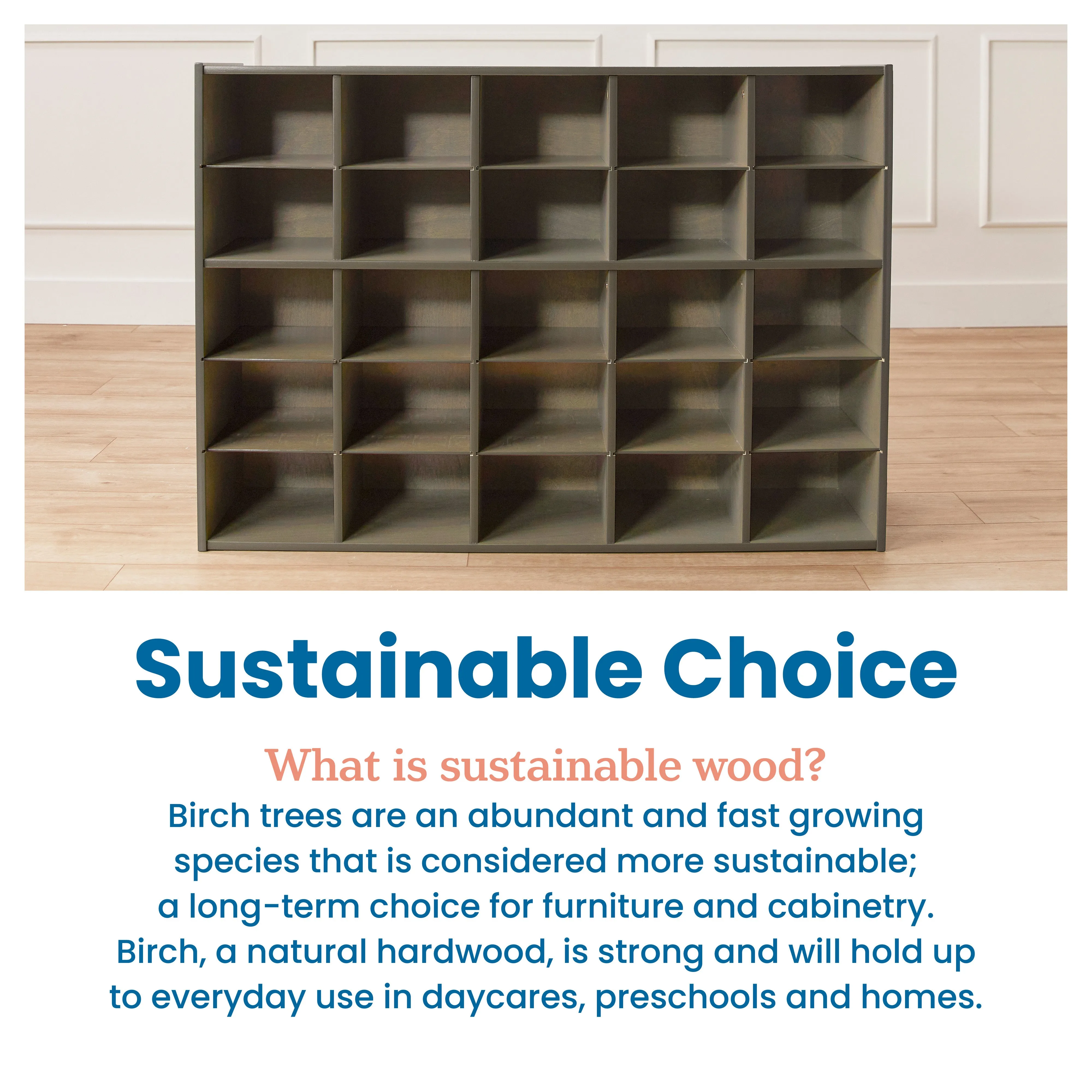 Streamline 25 Cubby Tray Storage Cabinet, 5x5, Classroom Furniture