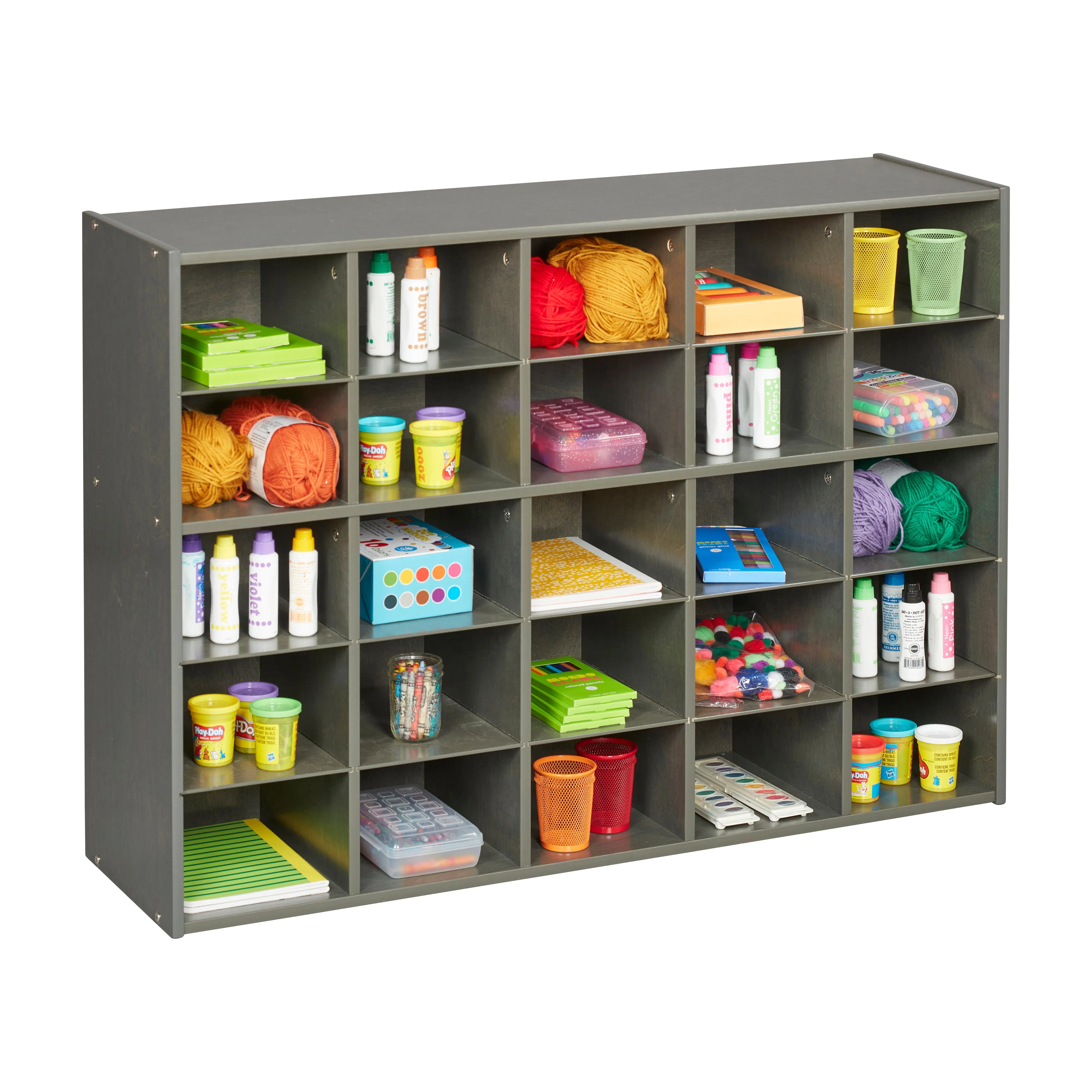 Streamline 25 Cubby Tray Storage Cabinet, 5x5, Classroom Furniture