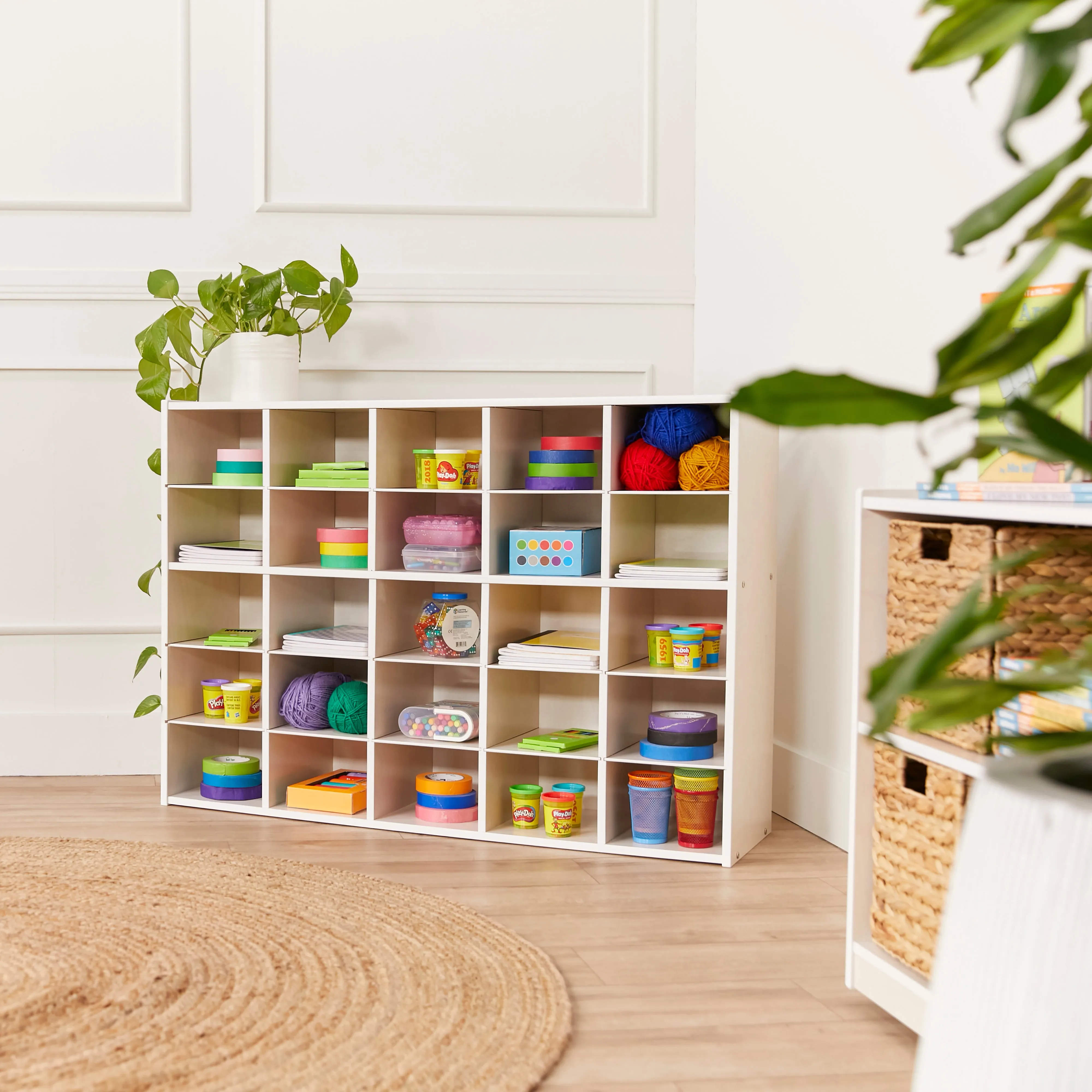 Streamline 25 Cubby Tray Storage Cabinet, 5x5, Classroom Furniture