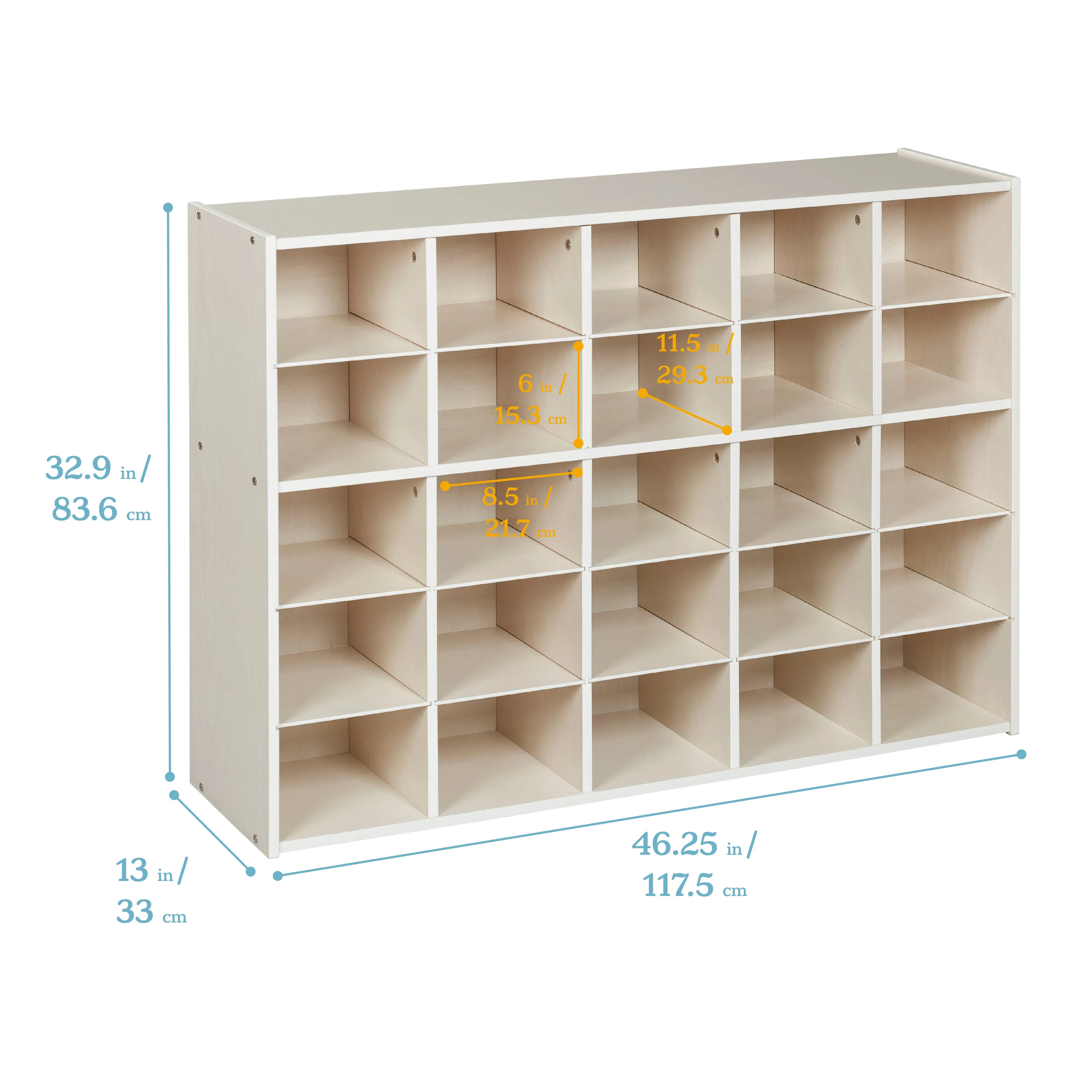 Streamline 25 Cubby Tray Storage Cabinet, 5x5, Classroom Furniture