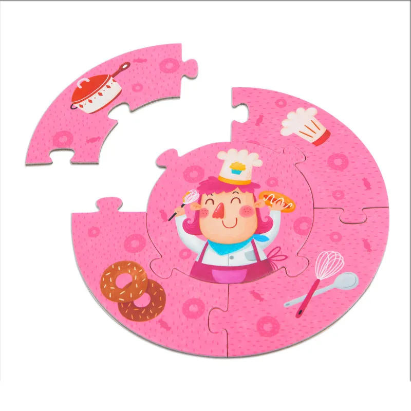 Who Am I? Round Puzzles 30pc (6 x 5pc puzzles)