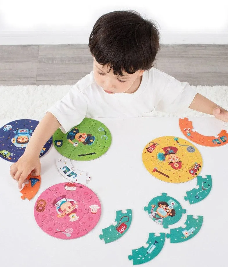 Who Am I? Round Puzzles 30pc (6 x 5pc puzzles)